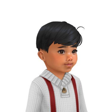 Kısa siyah saçlı, beyaz kazak giyen, izole edilmiş portresi olan küçük, tatlı bir çocuk.