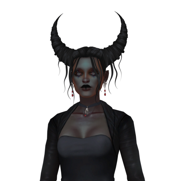 Güzel, karanlık, gotik bir kadın, boynuzlu bir cadı, boğazlı bir şeytan vampir, izole edilmiş bir portre,