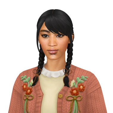 Saçları örgülü, izole edilmiş portresi olan güzel, genç bir Amerikan yerlisi.