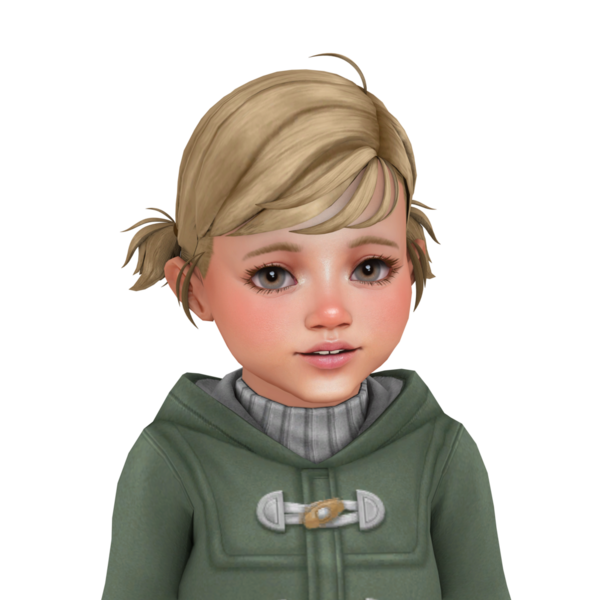 İki at kuyruklu, güzel, sarışın bir çocuk kışlık palto giymiş, izole edilmiş bir portre.