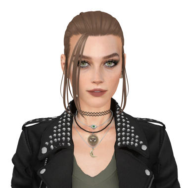 Deri ceket giyen, izole edilmiş bir portresi olan havalı saç stili olan güzel bir genç punk kadın.