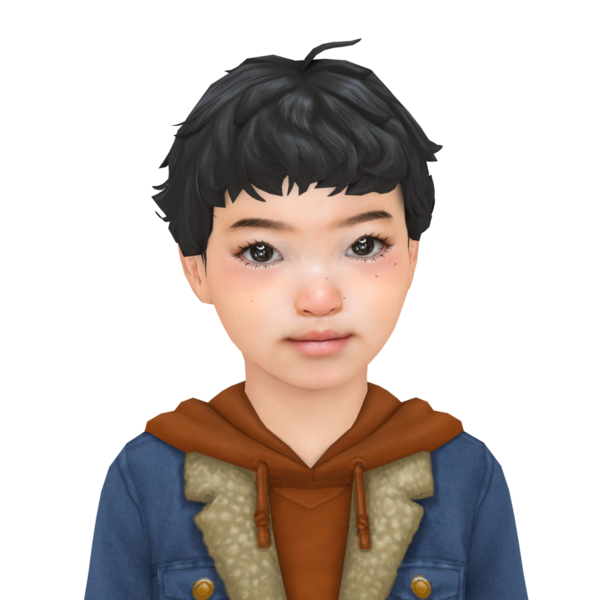 Kısa siyah saçlı, izole edilmiş küçük bir Asyalı çocuk.