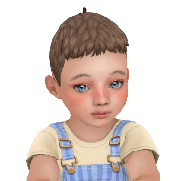 Kısa saçlı, mavi gözlü, izole edilmiş portresi olan utangaç küçük bir çocuk.