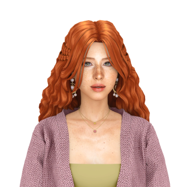 Güzel, kızıl saçlı, yeşil gözlü, uzun kıvırcık saçlı, beyaz tenli, hırkalı, izole edilmiş bir portre giyen bir kadın.