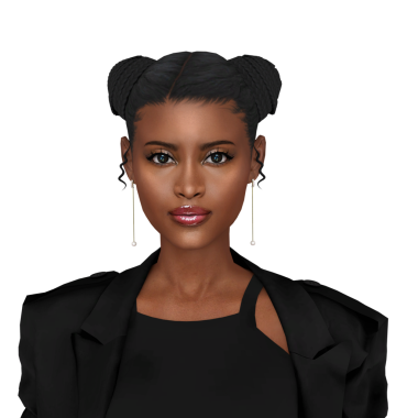 Koyu tenli, güzel bir iş kadını, siyah takım elbiseli, makyajlı, izole edilmiş bir portre.