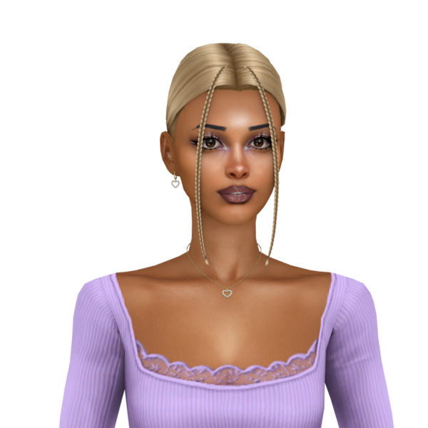 Popüler bir saç stili olan güzel bir kadın makyaj yapıyor ve hoş bir leylak rengi bluzu var, izole edilmiş bir portre.