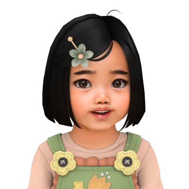 Küçük şirin bir Asyalı kız elinde saç tokası, izole edilmiş bir portresi var.