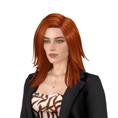 Düz, uzun, kızıl saçlı, takım elbiseli, izole edilmiş portresi olan güzel bir genç kadın.