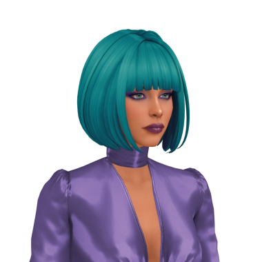 Güzel, genç bir kadın, havalı bir kadın leylak rengi balo elbisesi ve makyajlı, izole edilmiş bir portre giyiyor.