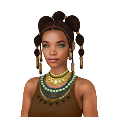 Geleneksel Afro saç stili ve elbiseli güzel bir Afrikalı kadın, izole edilmiş bir portre.