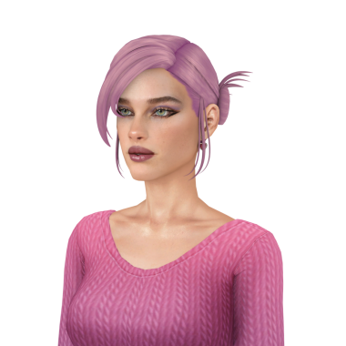 2000 'lerden kalma pembe saçlı, makyajlı ve süveterli, izole edilmiş bir portresi olan güzel bir kadın.