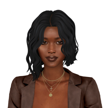 Sarışın, asimetrik kıvırcık saçlı, takım elbiseli, izole edilmiş bir portresi olan güzel bir kadın.