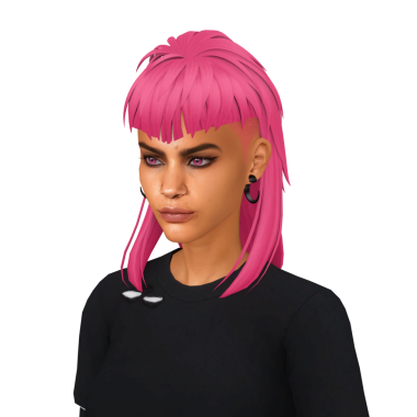 Güzel, tuhaf, sapkın, asi pembe saçlı, siyah elbiseli, izole edilmiş portresi olan bir kadın.