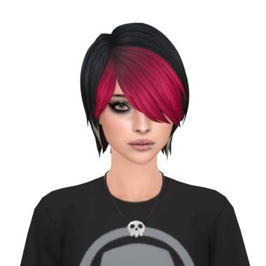 Güzel, tuhaf, sapık bir emo kadın. 2000 'lerin asi saçı, siyah giysileri ve izole edilmiş portresi var.