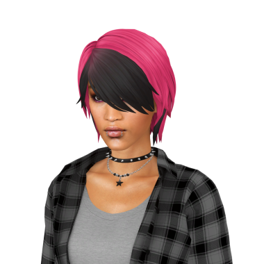 Güzel, tuhaf, sapık bir emo kadın. 2000 'lerin asi saçı, siyah giysileri ve izole edilmiş portresi var.