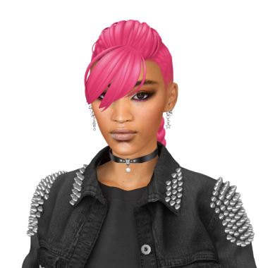 Güzel, tuhaf, sapkın pembe saçlı, havalı deri ceketli, izole edilmiş portresi olan bir kadın.