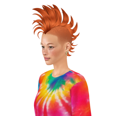 Güzel, tuhaf, sapkın bir kadın asi, kızıl saçlı, havalı kıyafetler giyen, izole edilmiş bir portre