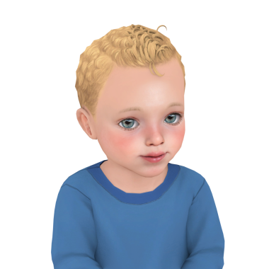 Mavi gözlü, mavi süveter giyen, izole edilmiş bir portre giymiş sevimli, küçük sarışın bir bebek.