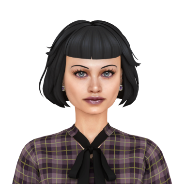 Kısa siyah saçlı, izole edilmiş bir portresi olan güzel bir genç kadın.