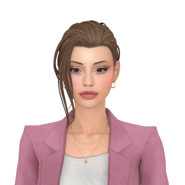 Makyajlı, pembe takım elbiseli, izole edilmiş genç bir kadın.