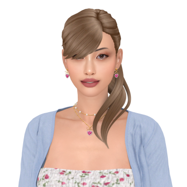 Uzun saçlı, at kuyruklu, izole edilmiş genç bir kadın.