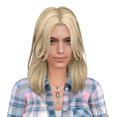 Sarı saçlı, kareli gömlek giyen, izole edilmiş bir portre giyen güzel, genç, tuhaf bir kadın.