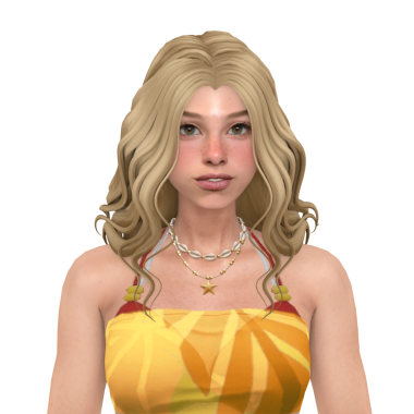 Güzel, genç, sarışın, gür, uzun saçlı, bikini giyen, 3 boyutlu bir portre çizimi olan bir kadın.