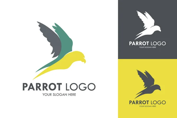 Parrot Bird Colorful Flat Logo Corporate Vector Illustration