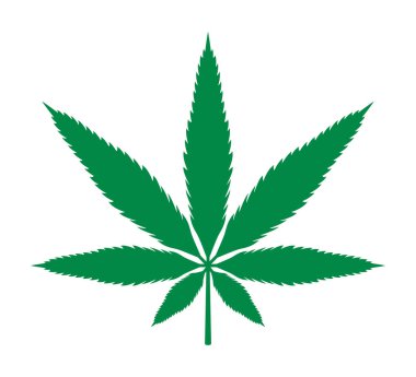 Marihuana Esrar Yaprak Yeşil Vektör İllüstrasyonu