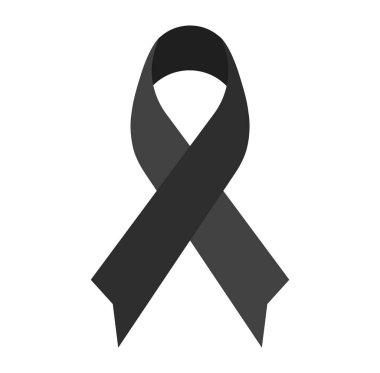 World Cancer Day Black Ribbon Icon Symbol Vector Illustration