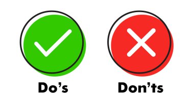 Do's And Don'ts Vector Icon Red Green Illustration