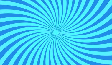 Blue Radial Sunburst Wide Background Vector Cover Banner