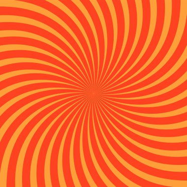 Orange Radial Sun Burst Isolated Square Vector Background