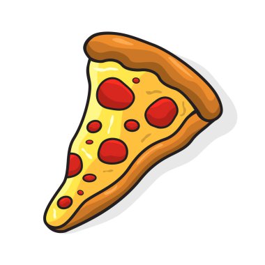 Pizza Slice Isolated Cartoon Design Fast Food Vector Illustration