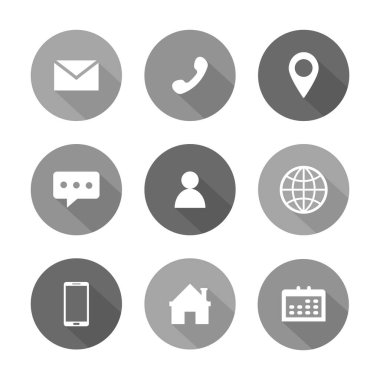 Business Card Circular Shadow Vector Icon Set