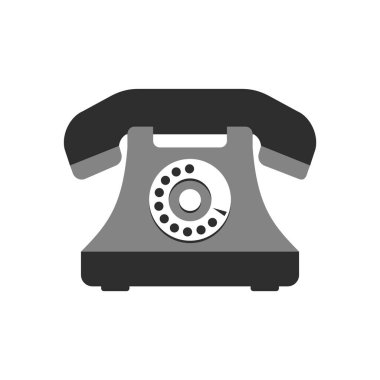 Düz Telefon Simgesi İzole Edilmiş Vektör İllüstrasyonu