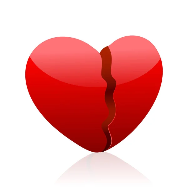 Red Heart Break Vector Illustration — Stockvektor