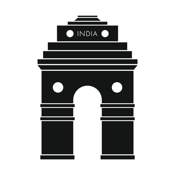 Indie Gate Symbol Silueta Vektor Ikona Ilustrace — Stockový vektor