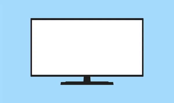 Тонкий Lcd Телевизор Белым Экраном — стоковый вектор