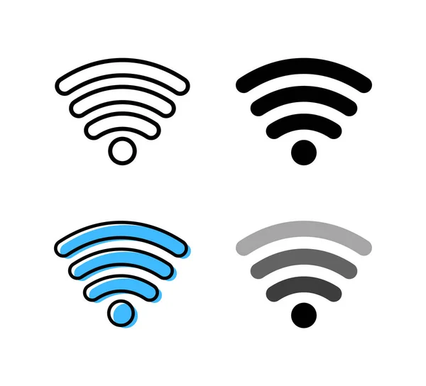 Wifi Wireless Network Symbol Styles Isolado Vector Icon Ilustração —  Vetores de Stock