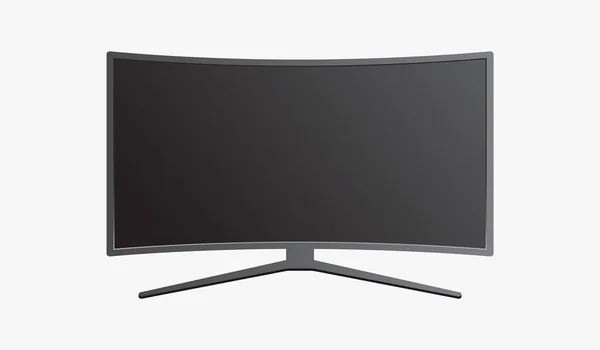 Изогнутый Жидкокристаллический Телевизор Черным Экраном — стоковый вектор