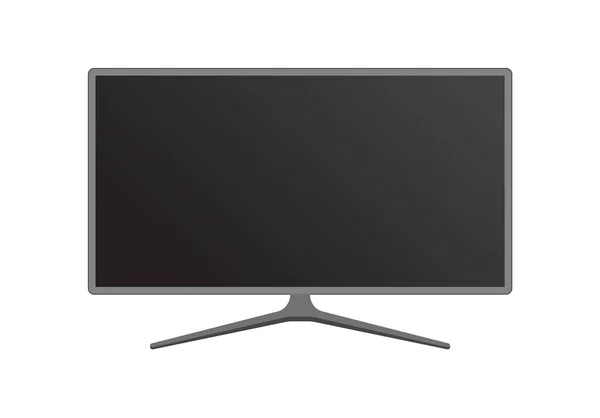 Télévision Noire Plate Avec Illustration Vectorielle Stand — Image vectorielle