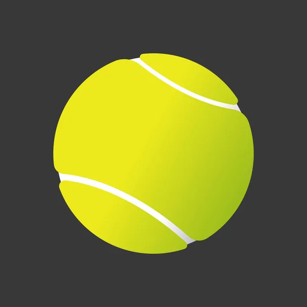 Realistische Gele Tennisbal Geïsoleerde Vectorillustratie — Stockvector