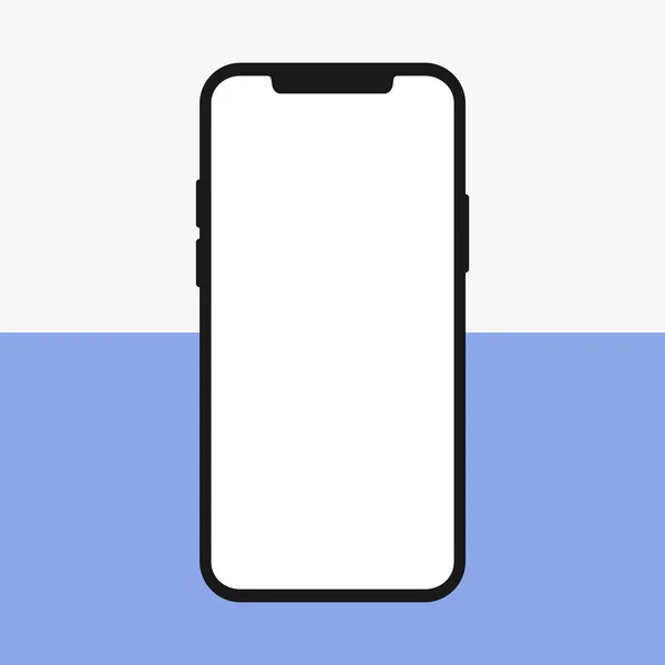 Black Notch Smartphone White Display Mockup Modern Device Vector Illustration — Stock Vector