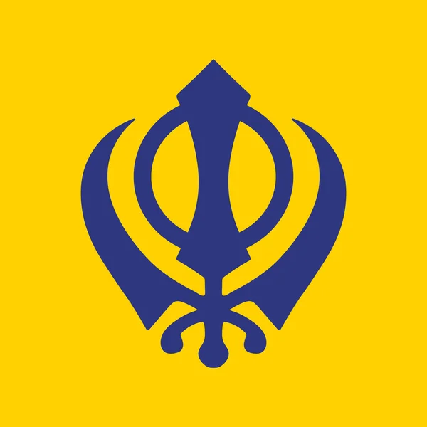 Khalsa Sikh Religion Angst Symbol Ikone Vektor Illustration — Stockvektor