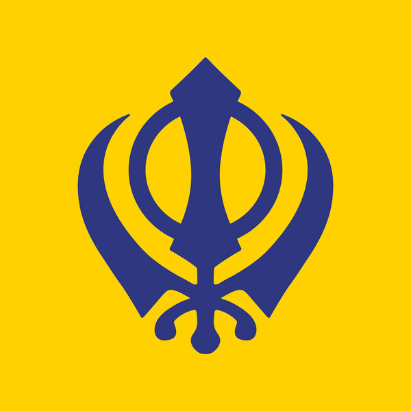 Khalsa Sikh Religion Scared Symbol Icon Vector Illustration