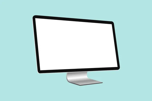 Desktop Computer Monitor Sidovy Vektor Illustration — Stock vektor