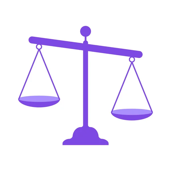 Фиолетовая Шкала Правосудия Символ Изолированной Плоской Векторной Иллюстрации — стоковый вектор