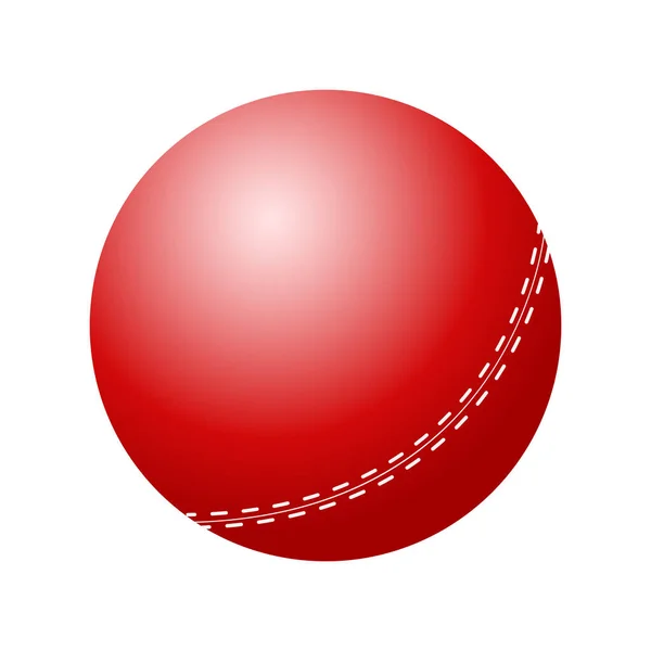 Realistische Leder Cricketball Isolierte Vektorillustration — Stockvektor