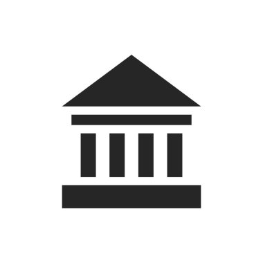 Banka Glyph Simgesi İzole Edilmiş Vektör İllüstrasyonu